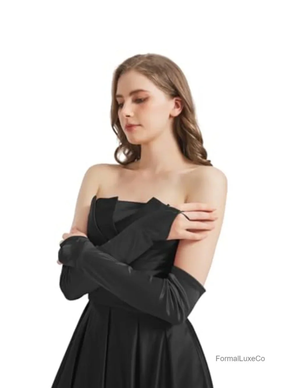 Satin Fingerless Long Gloves Women's Costume Opera Length